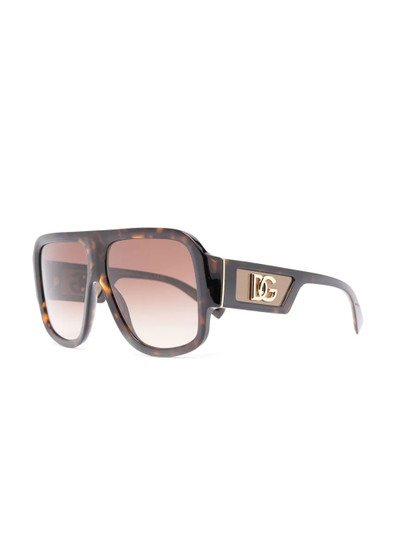 Dolce & Gabbana tortoiseshell oversize-frame sunglasses outlook