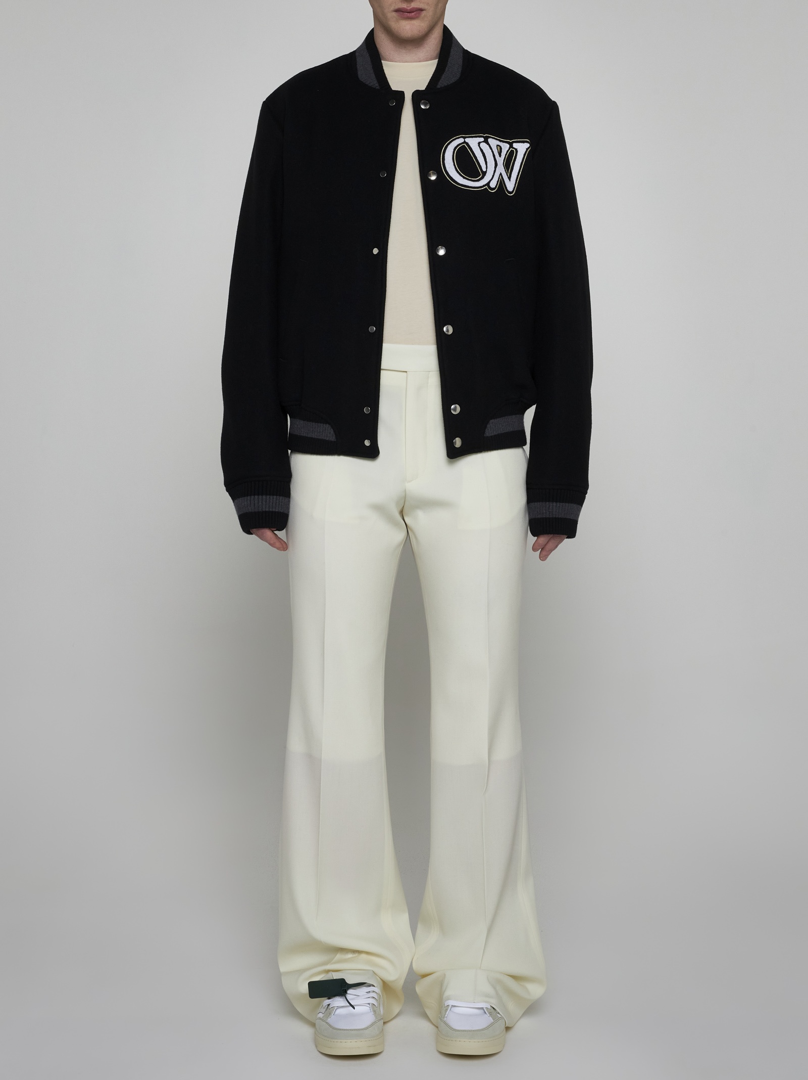 OW logo wool-blend varsity jacket - 2