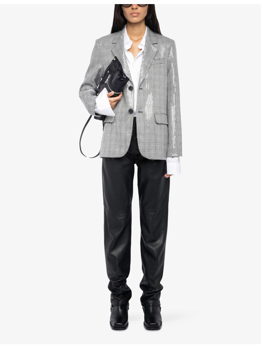 Vanille Sequin-Embellished Single-Breasted Stretch-Woven Blazer - 2