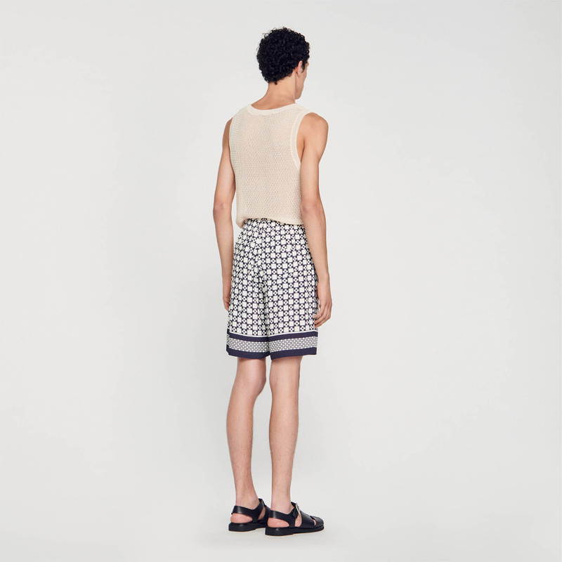 SQUARE CROSS PATTERNED BERMUDA SHORTS 6
