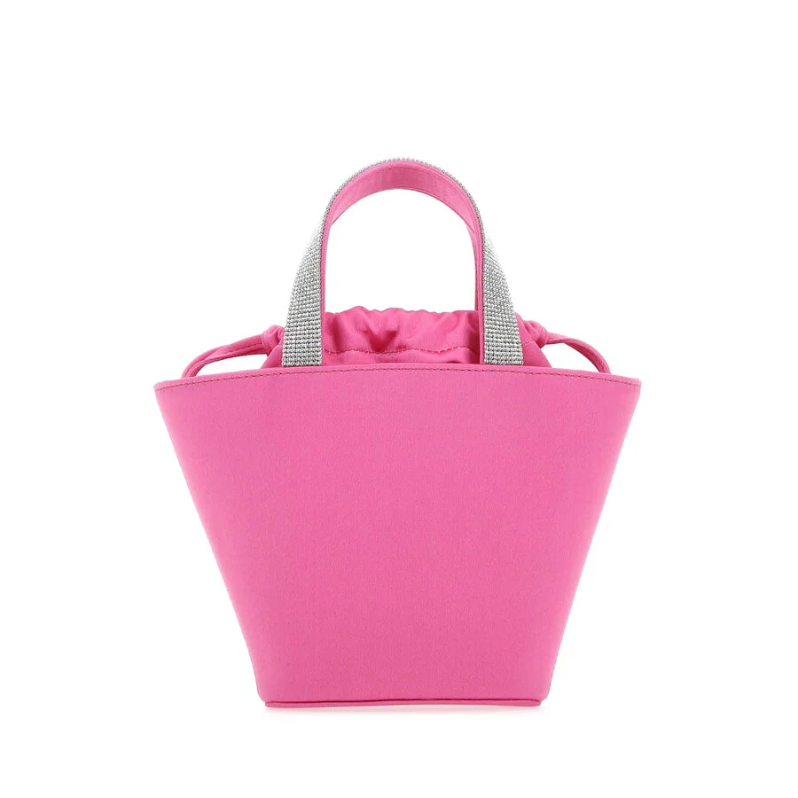 Amina Muaddi Fuchsia Satin Rih Handbag - 1