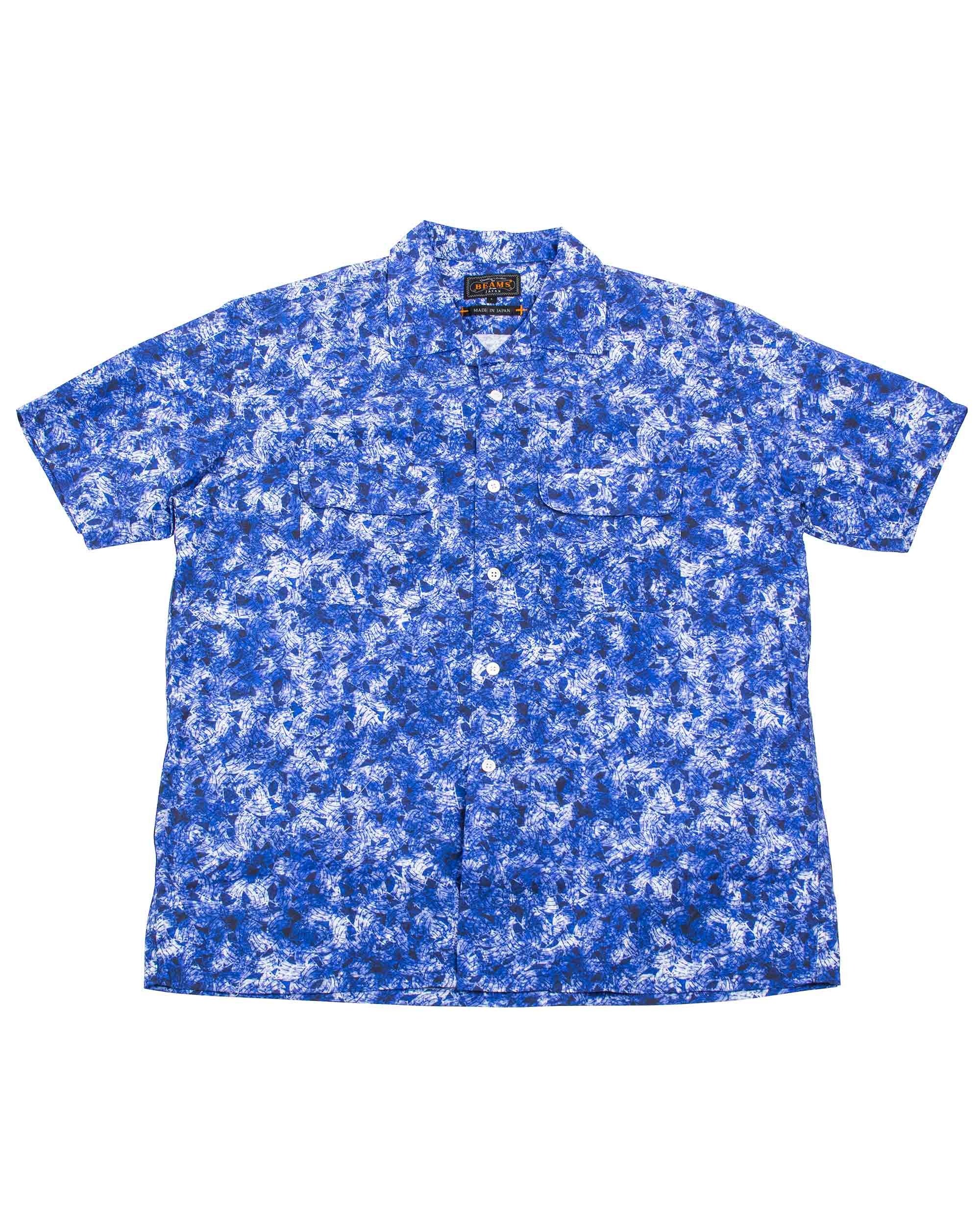 Open Collar Short Sleeve 'Kyoto Pattern' Print Sail Pattern - 1