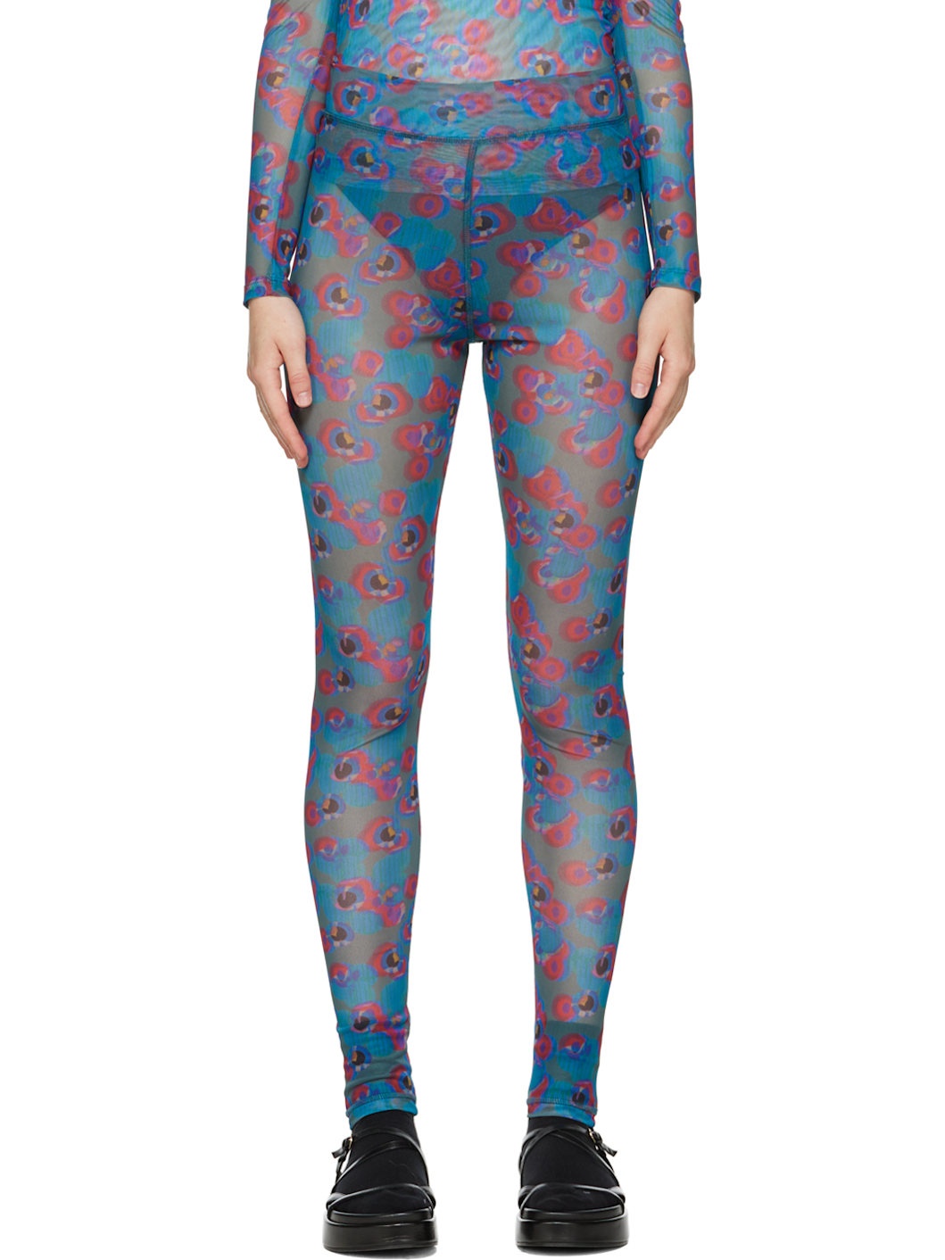 Blue Polka Dot Leggings - 1