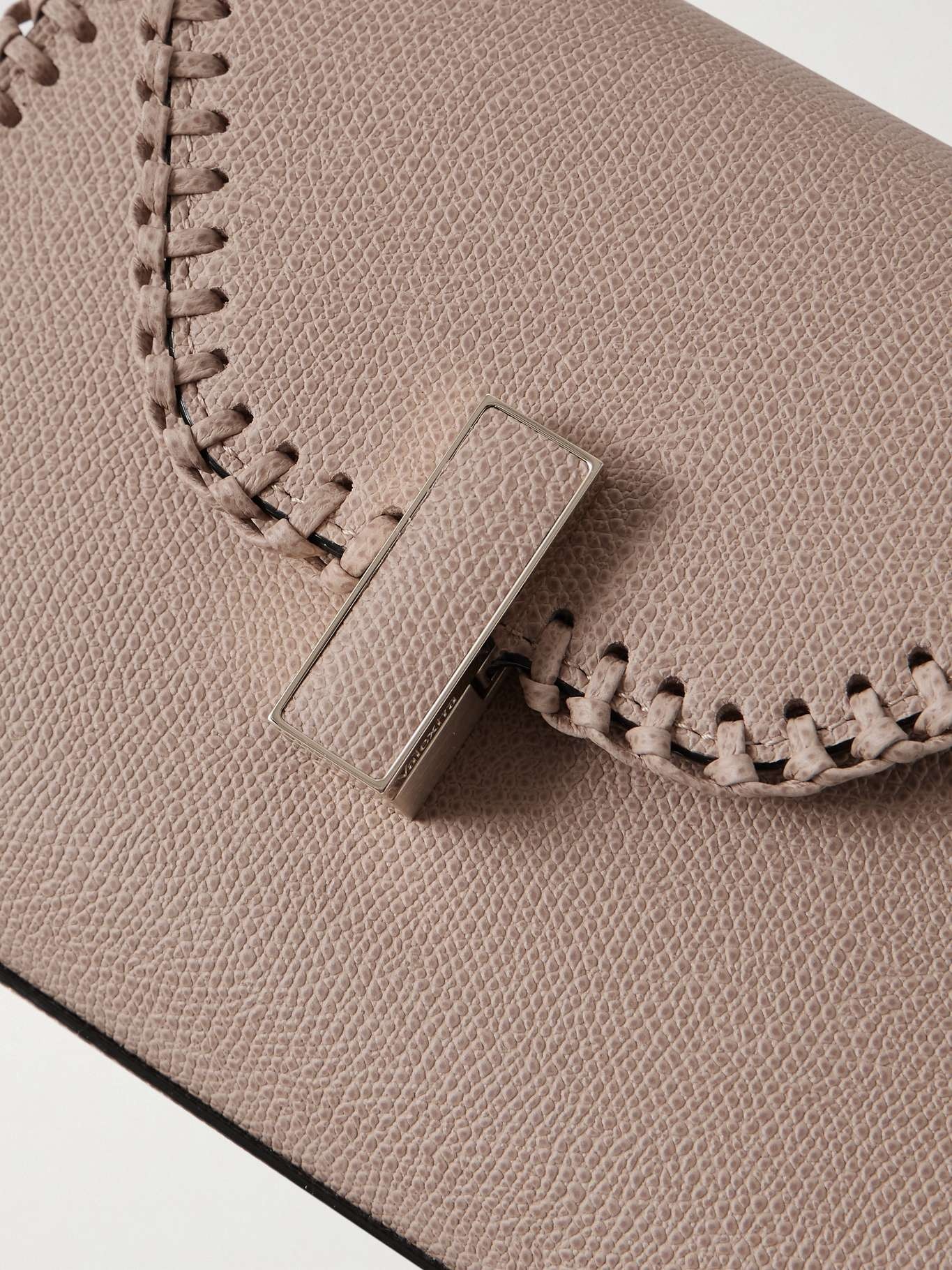Iside micro whipstitched textured-leather tote Beige - 4