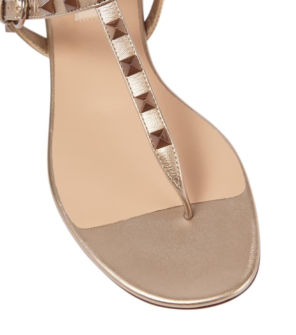 VLogo leather thong sandals - 6