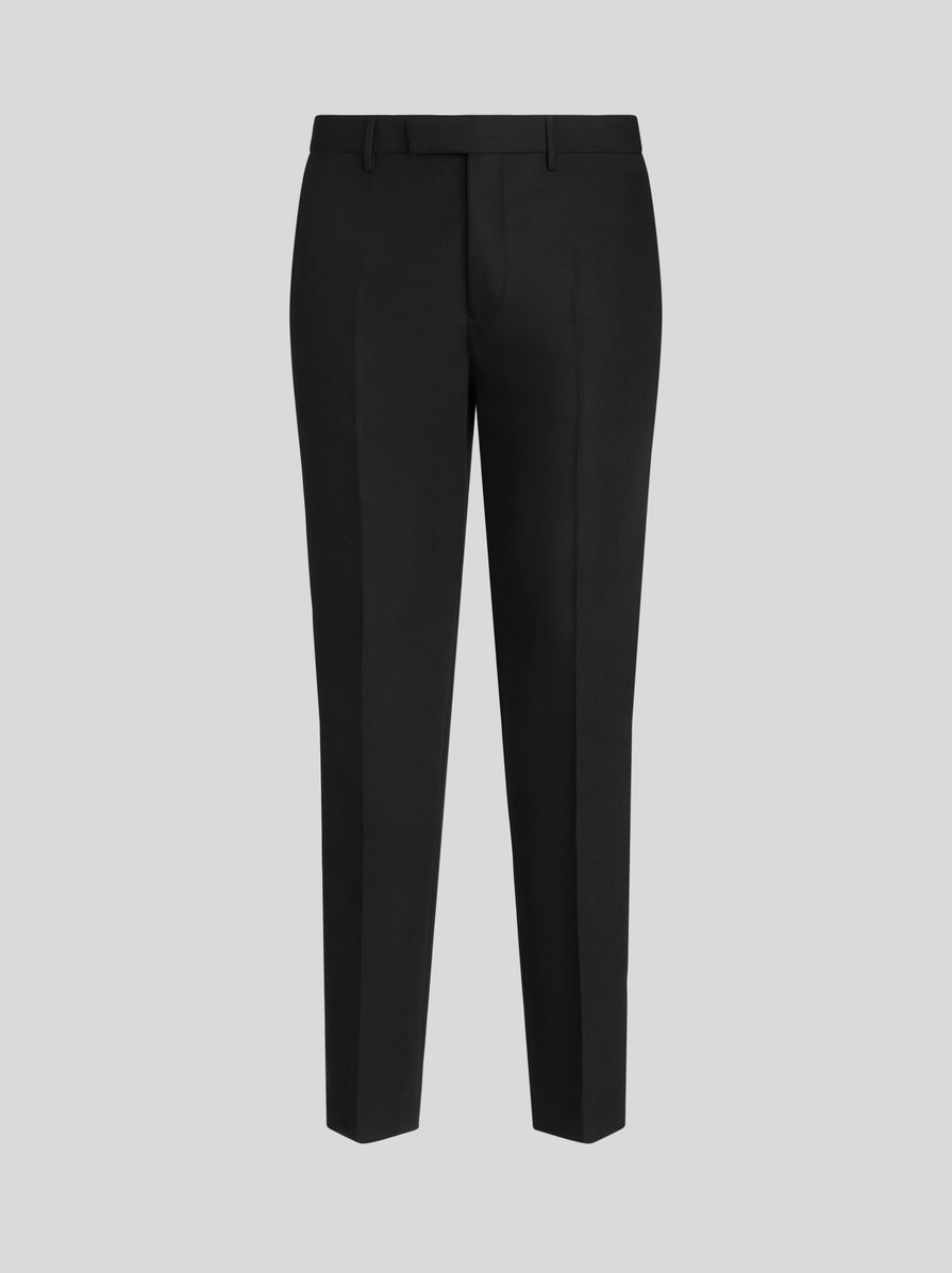WOOL AND MOHAIR SLIM-FIT TROUSERS - 1