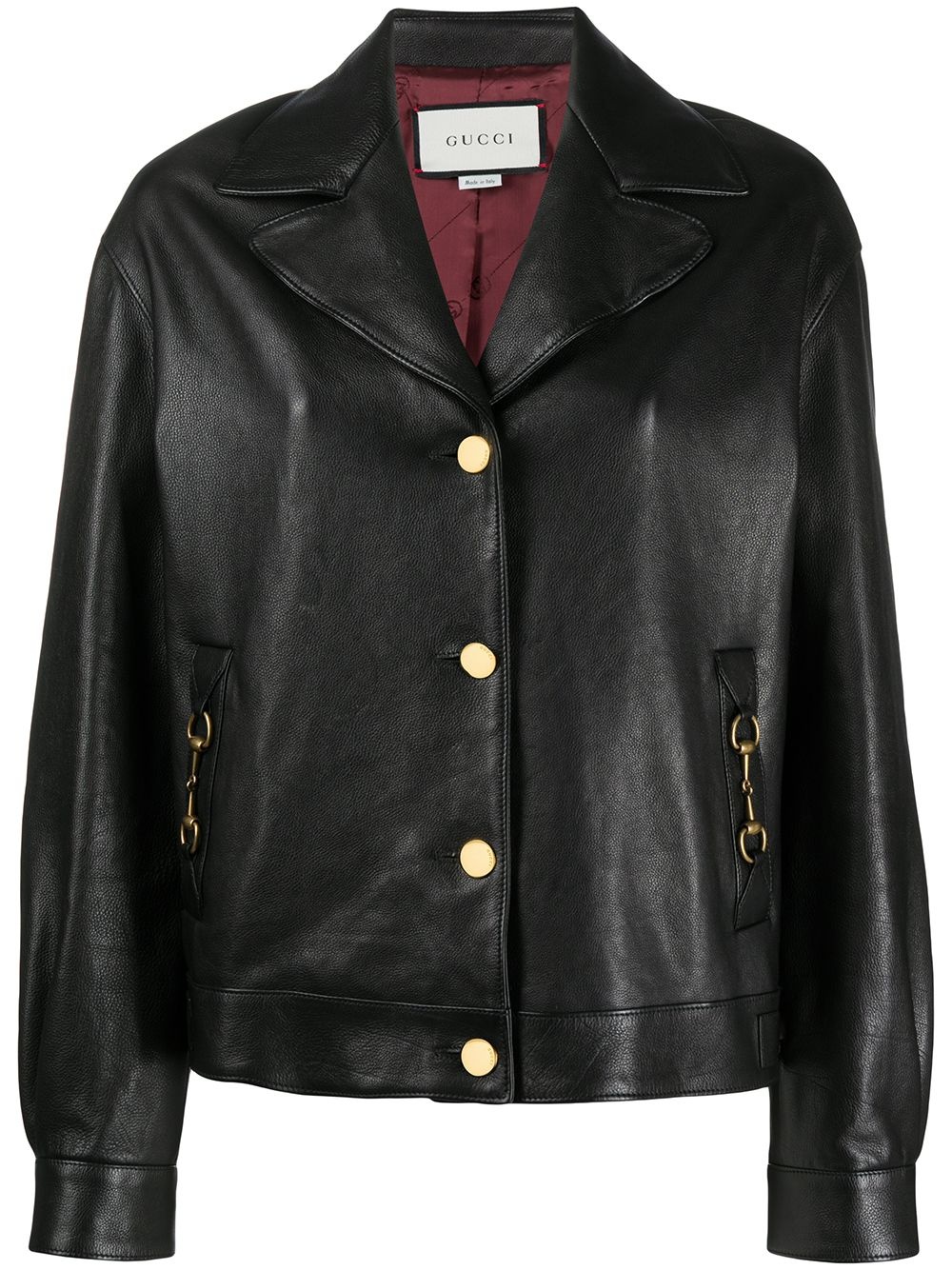 Horsebit buttoned leather jacket - 1