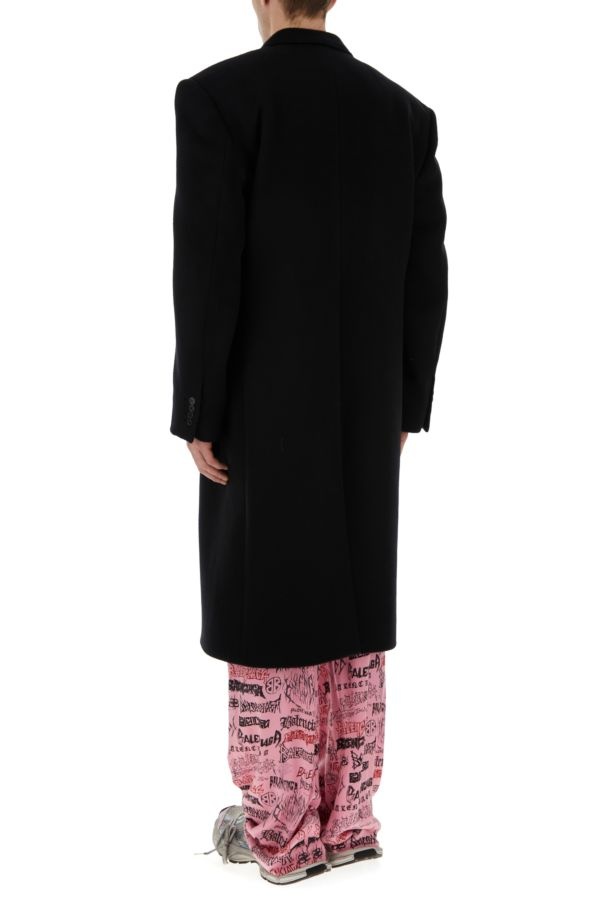 Black wool oversize coat - 5