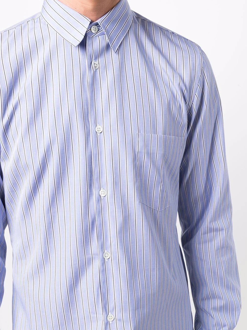 vertical-stripe long-sleeve shirt - 5