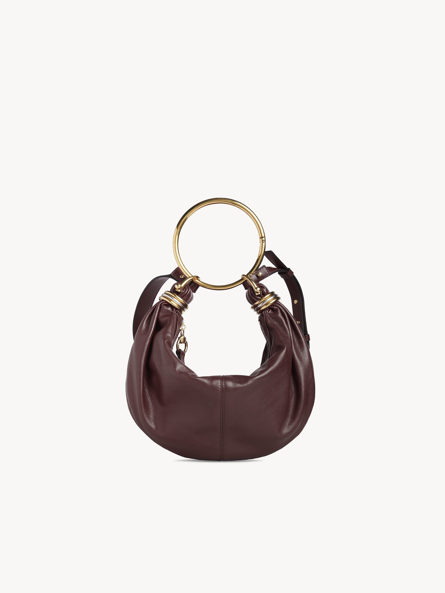 SMALL BRACELET HOBO BAG IN GRAINED LEATHER - 3