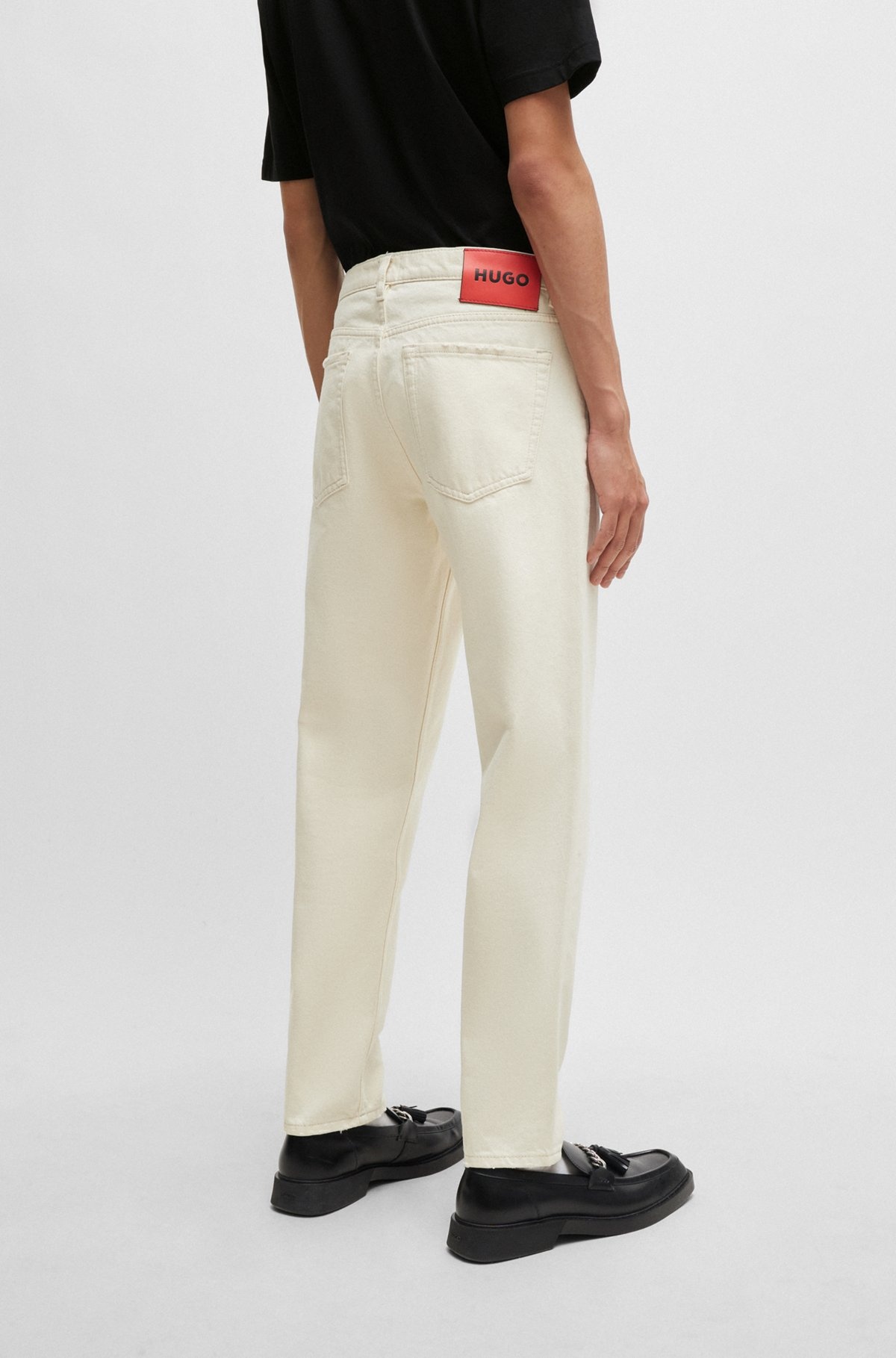 TAPERED-FIT JEANS IN NATURAL DENIM - 4