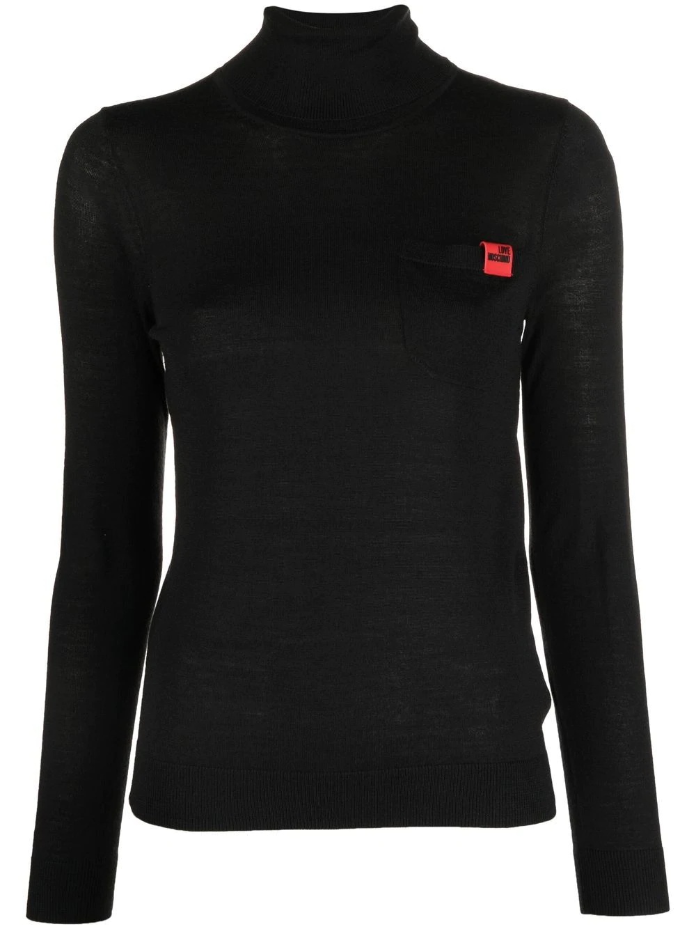 logo-patch high neck jumper - 1