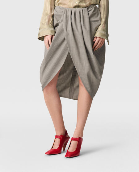 Melange Stripe Draped Skirt - 2