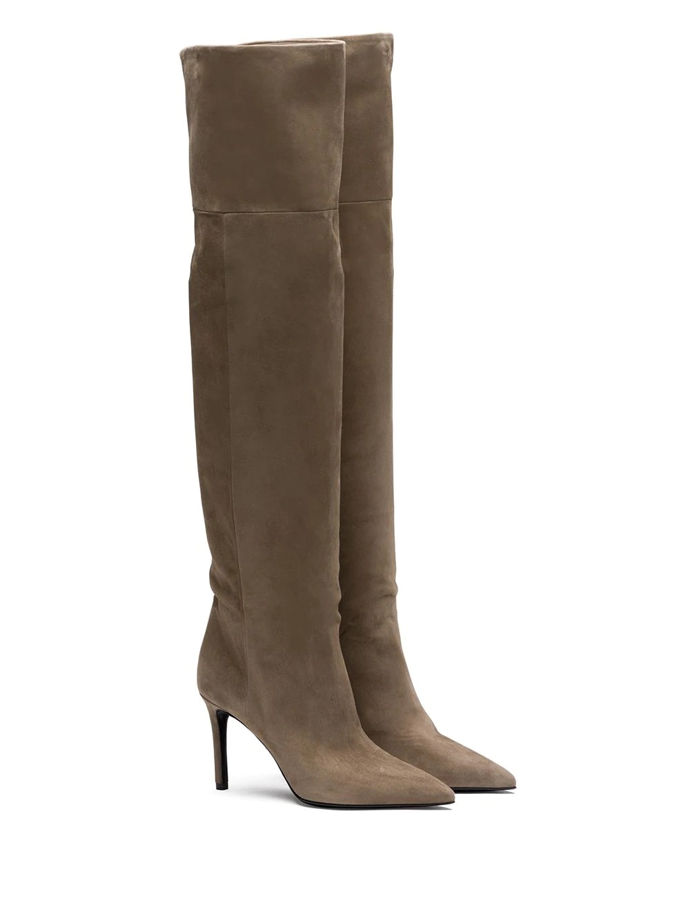 pointed toe thigh-length boots - 2