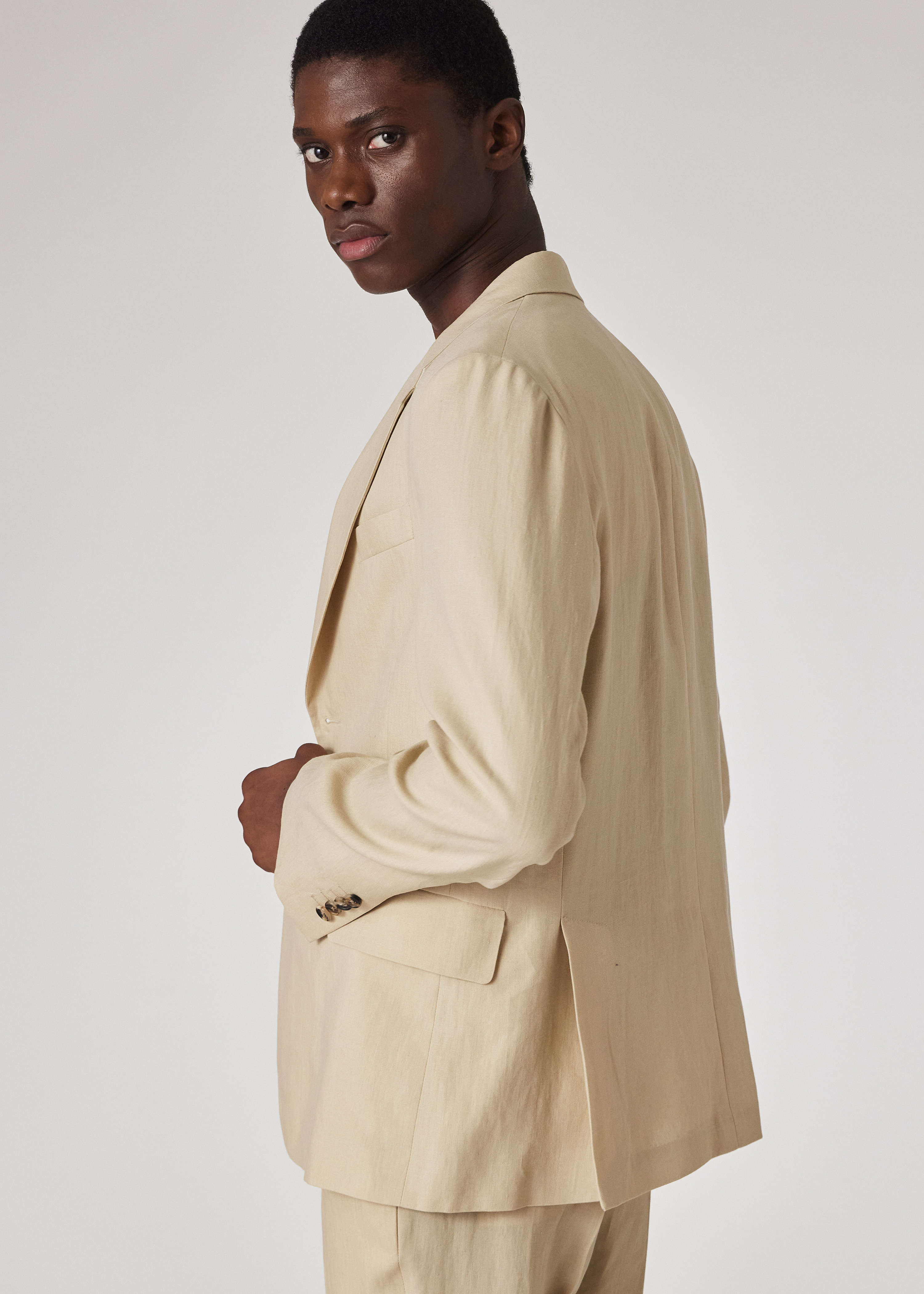 Beige Linen Buggy-Lined Blazer - 9