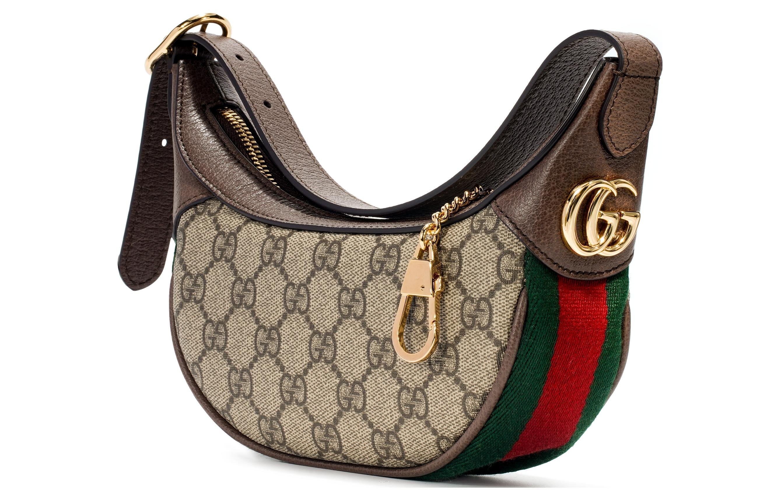 (WMNS) Gucci Ophidia Retro Logo Stripe Webbing Canvas Armpit Ebony / Brown Shoulder Bag 658551-96IWG - 2