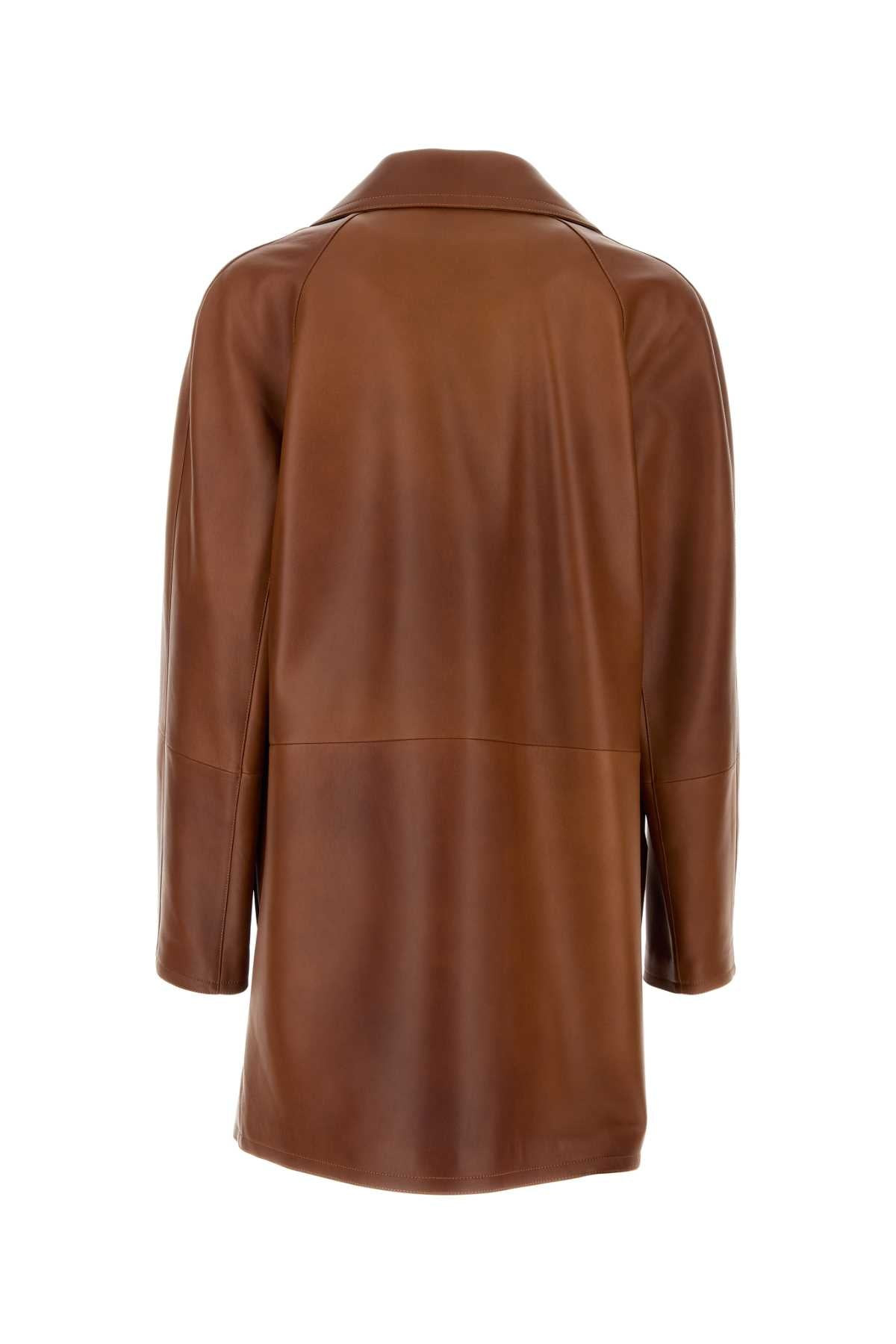 Loewe Men Brown Nappa Leather Jacket - 2