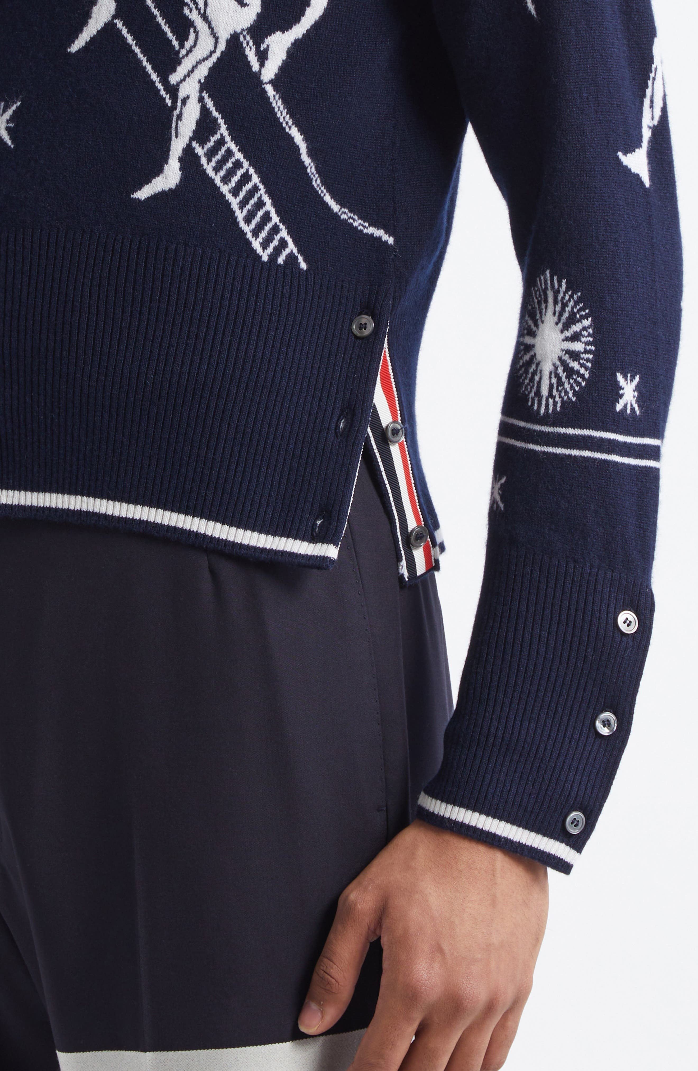 Thom Browne Olympic Constellation Cashmere Cardigan in Navy at Nordstrom - 4