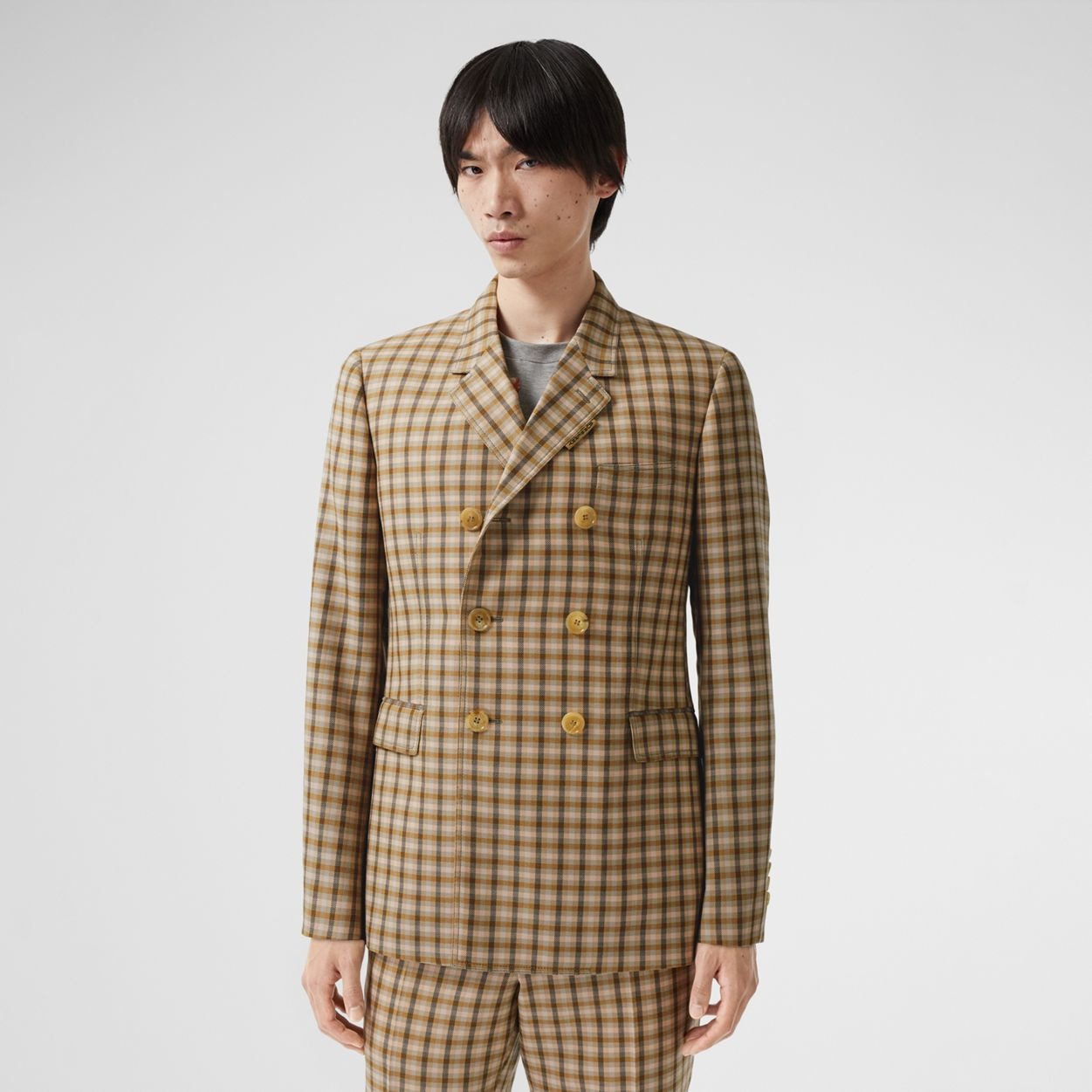 Slim Fit Gingham Wool Tailored Jacket - 2