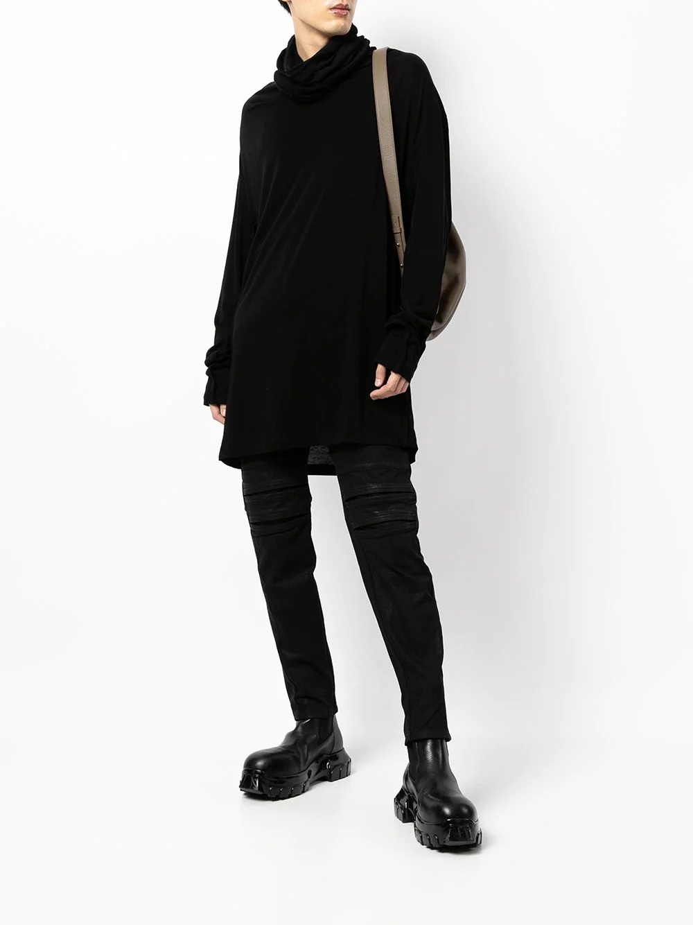 cowl-neck long-sleeved T-shirt - 2