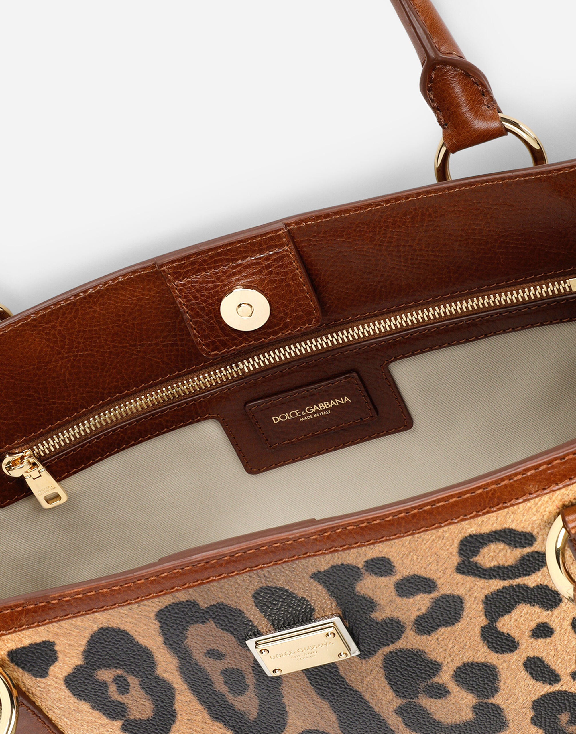 Leopard-print Crespo shopper with branded plate - 4
