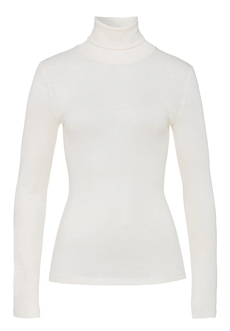 Woolen Silk W Wool and Silk Turtleneck - 1