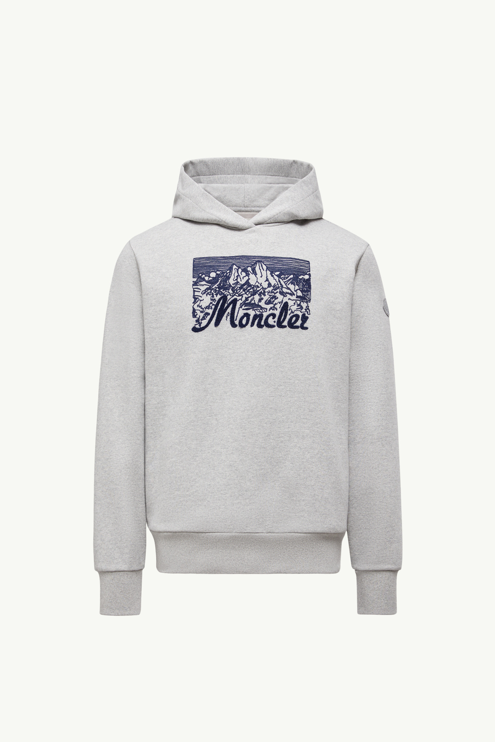 Embroidered Mountain Logo Cotton Hoodie - 1
