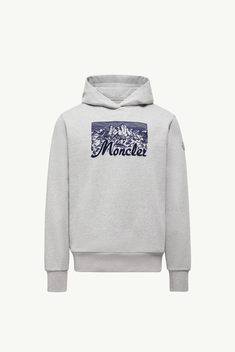 수를 놓은 산 로고 면 Hoodie 1