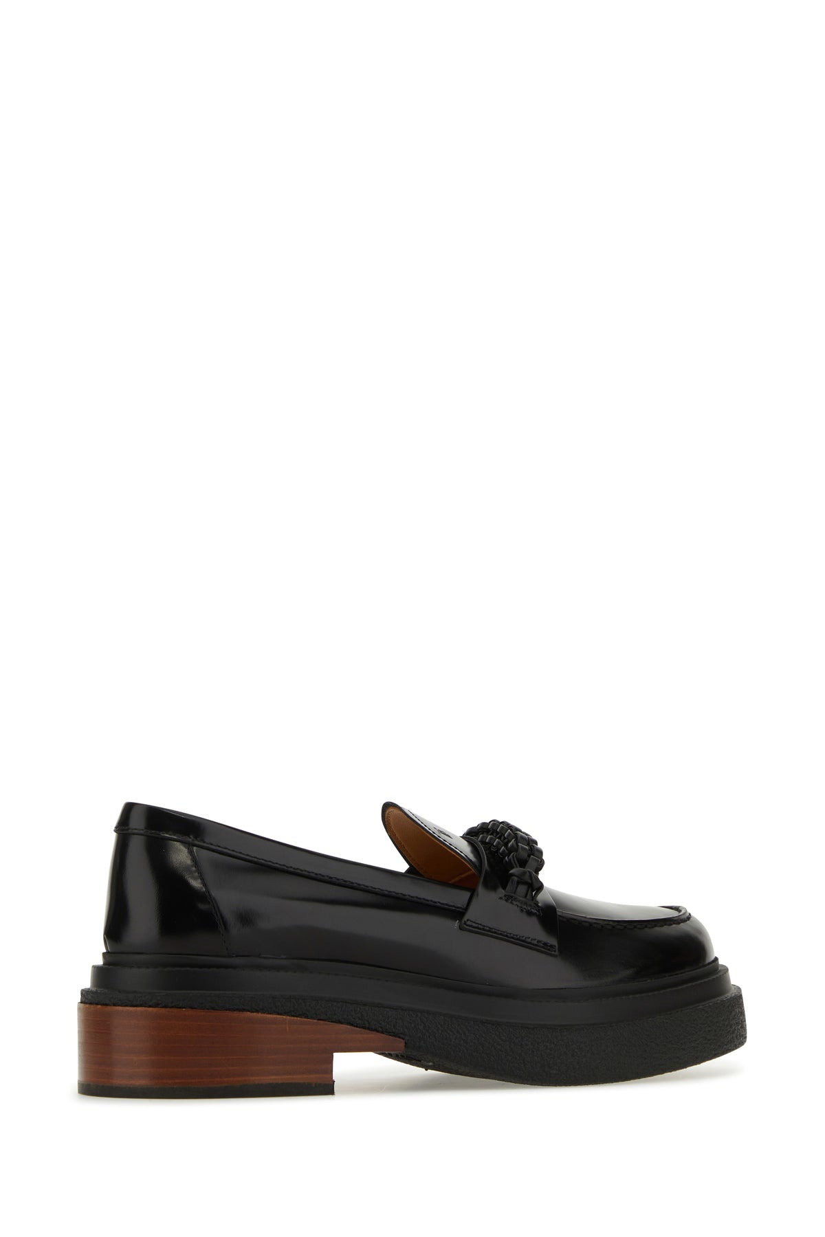 Black leather loafers - 3