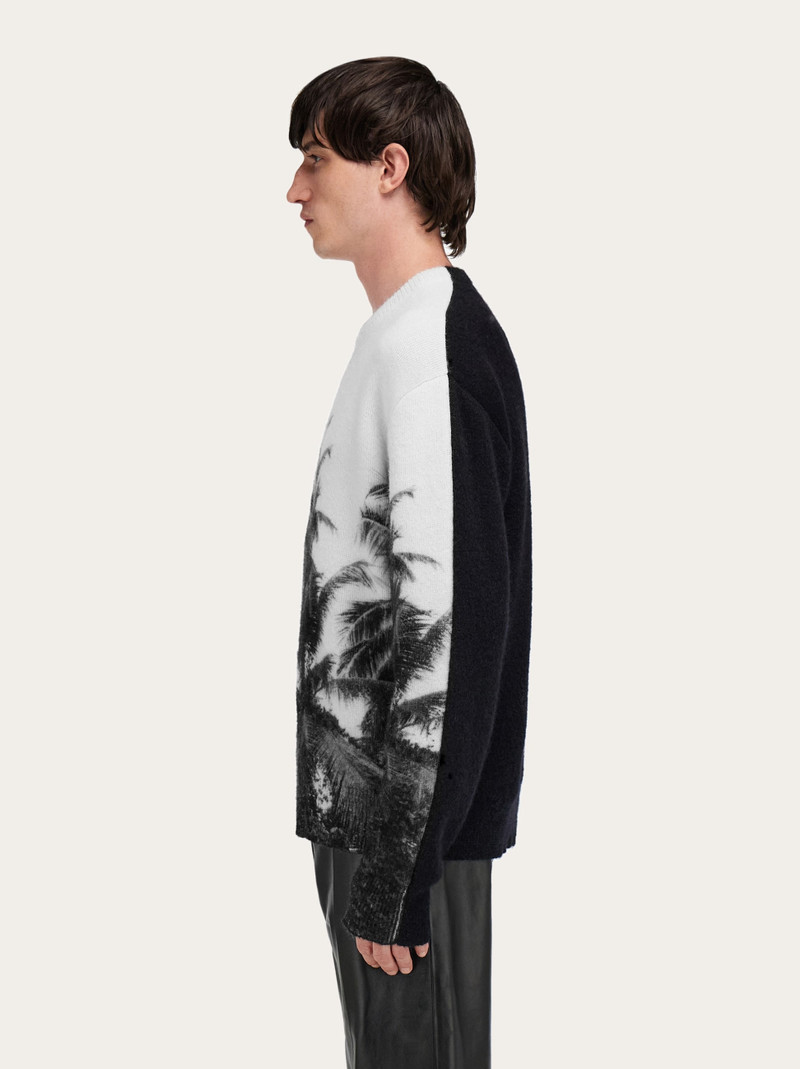 Crew neck sweater with Trinidad print 3