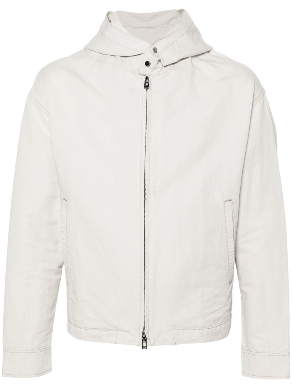 Cotton hooded blouson jacket - 1