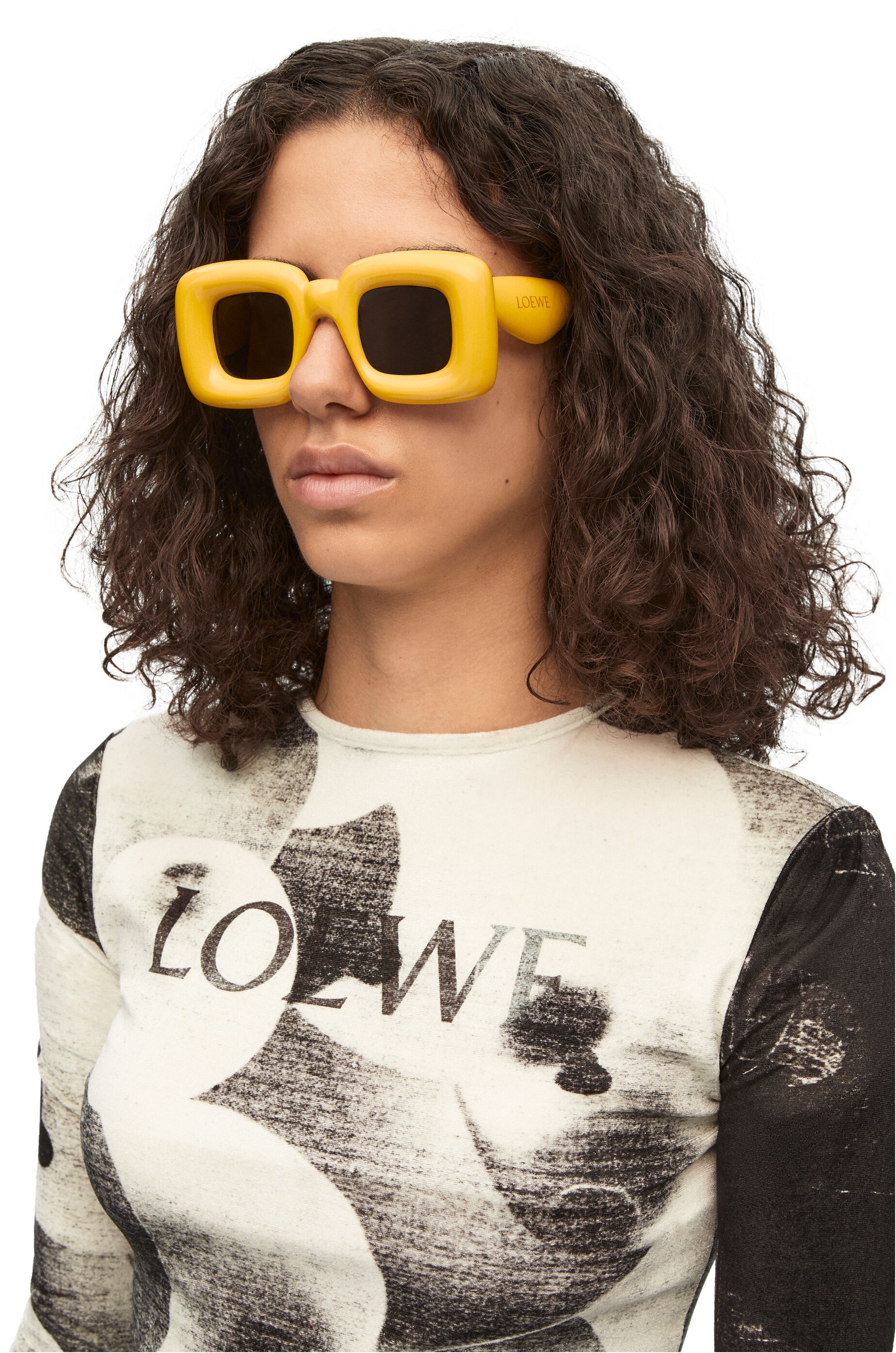 Inflated rectangular sunglasses in acetate - 2