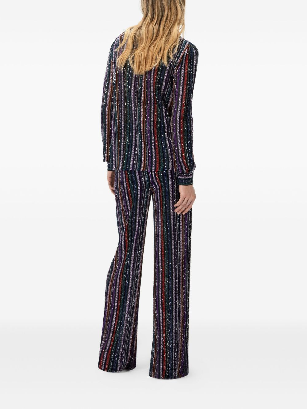 sequin-striped blouse - 3