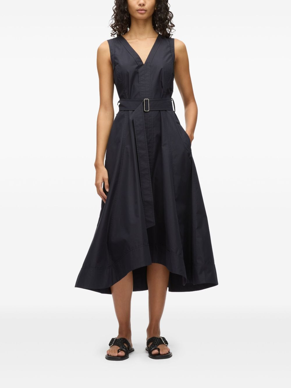 poplin belted dress - 2