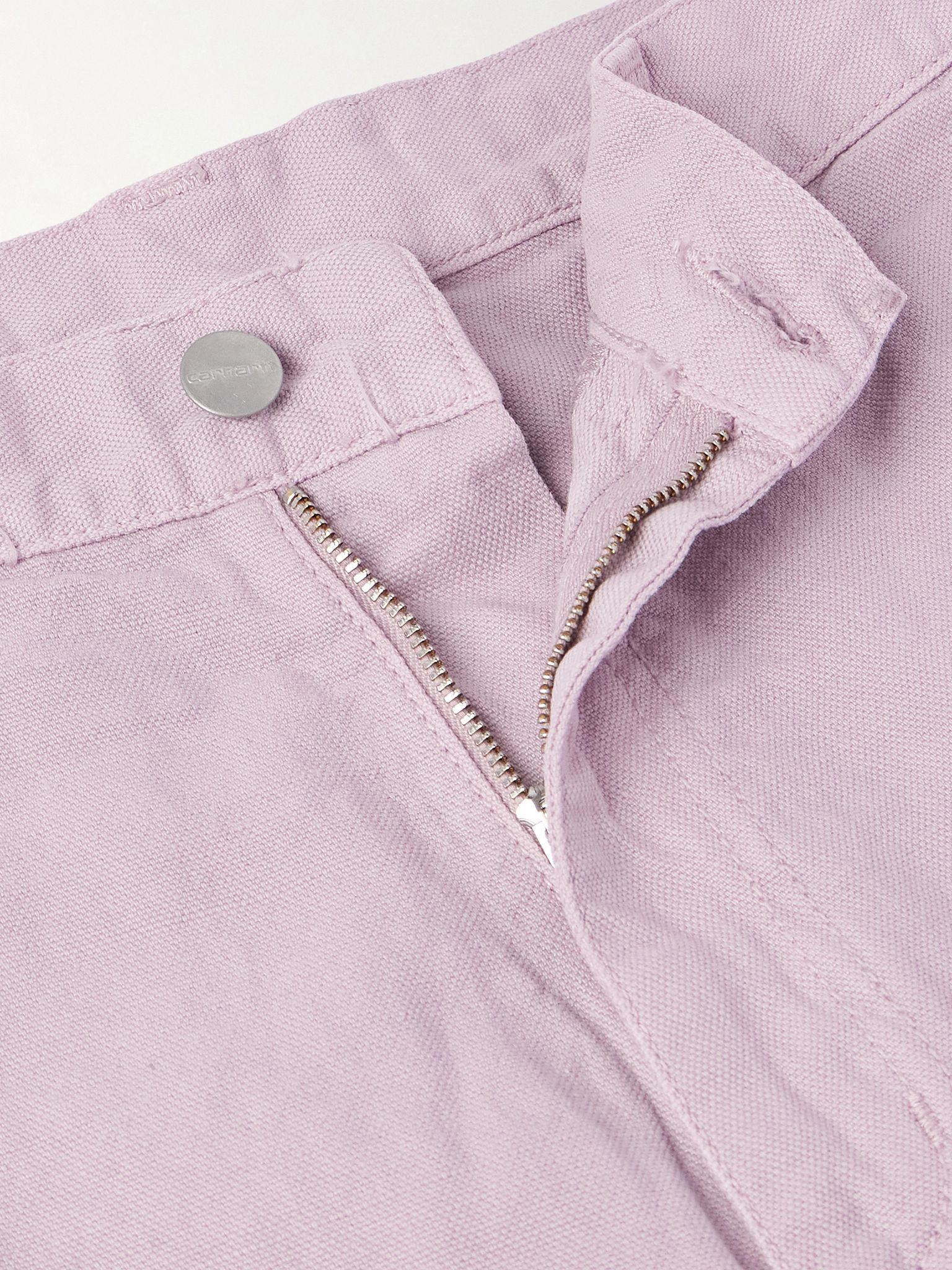 Walter Single Knee Wide-Leg Cotton and Linen-Blend Canvas Shorts Pink - 6