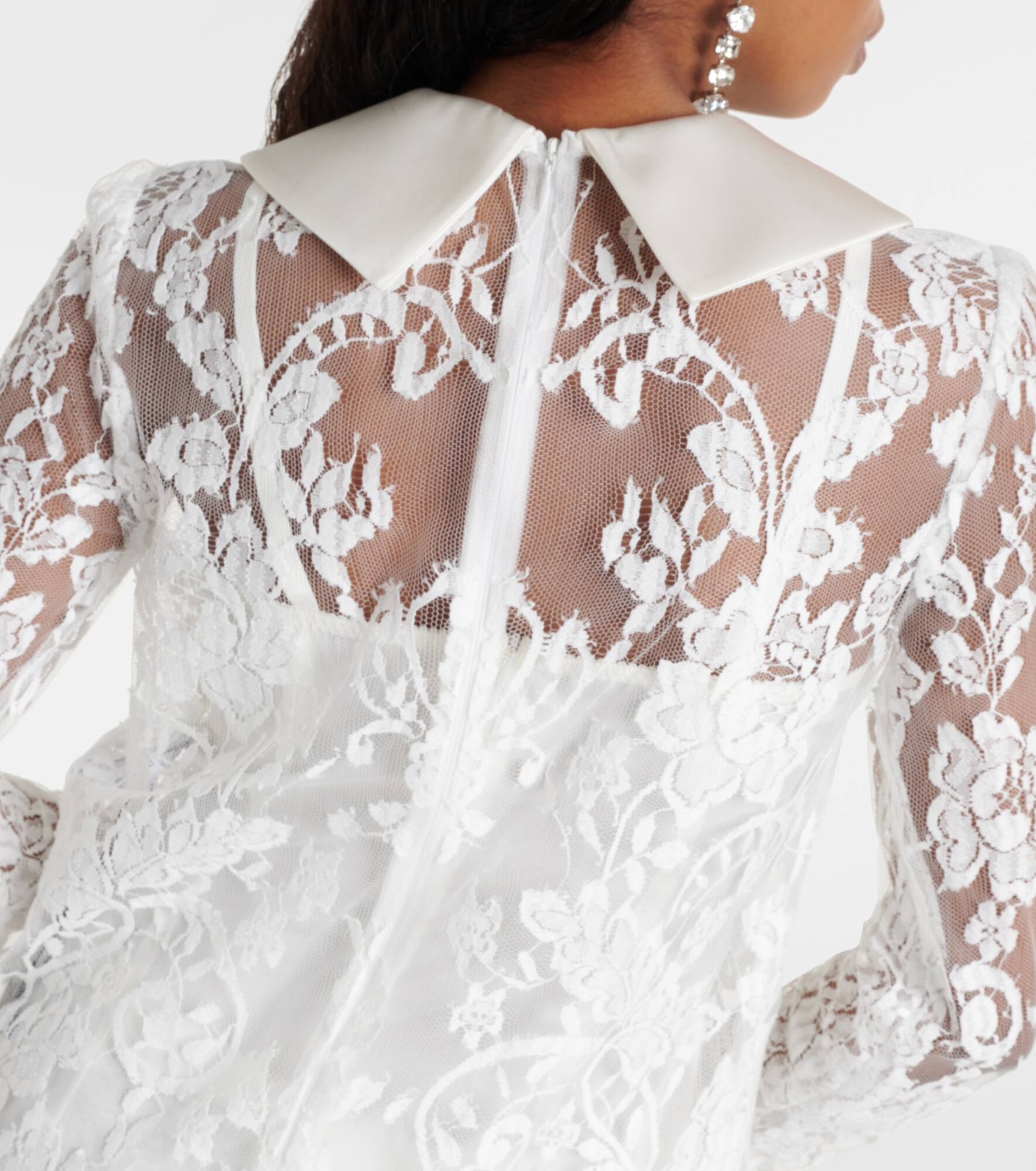 Lace and satin minidress - 6