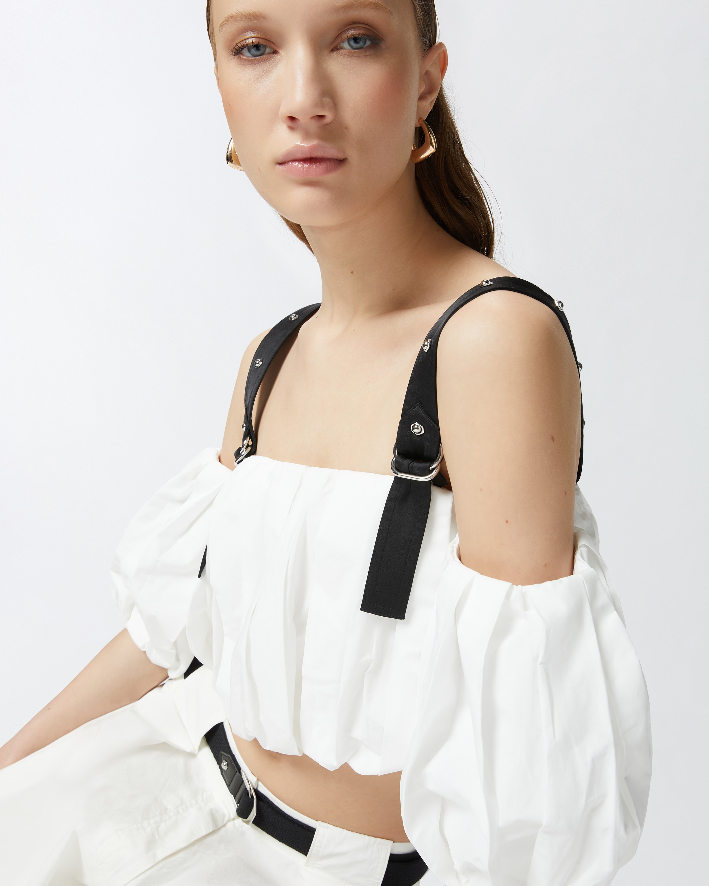 OFF THE SHOULDER BALLOON CROP TOP - 5
