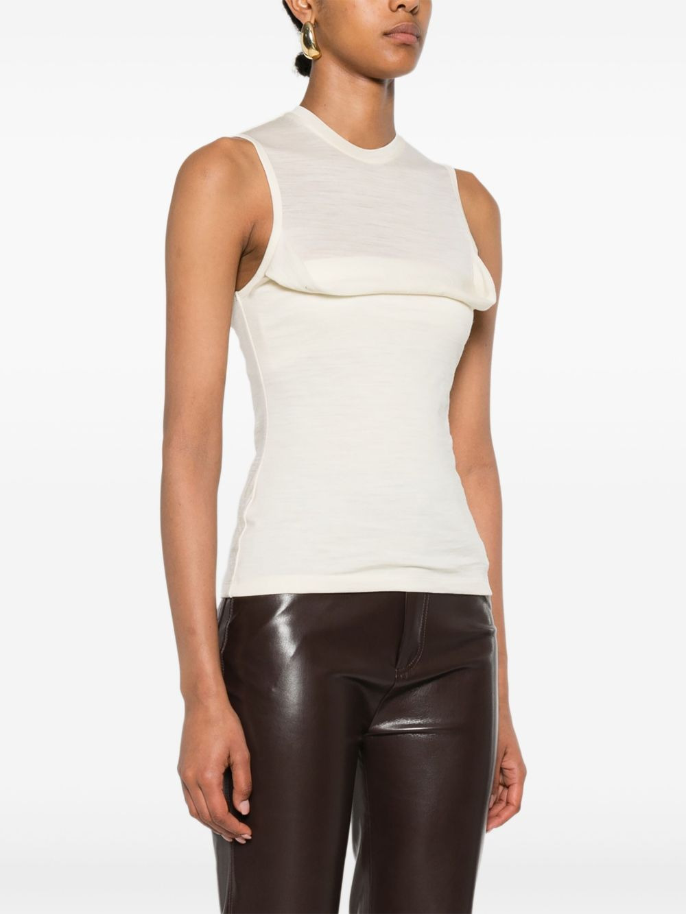 cowl-neck sleeveless top - 3