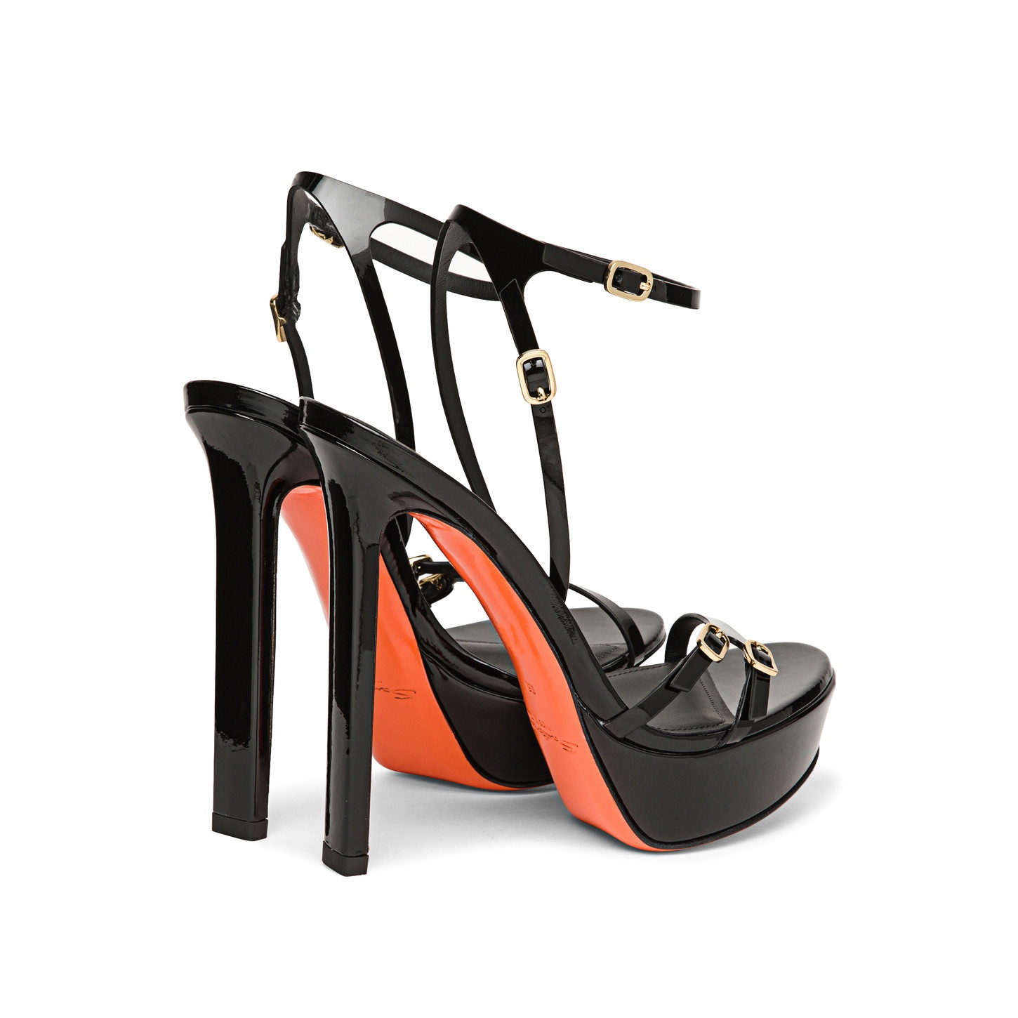 Women’s black patent leather high-heel sandal - 3