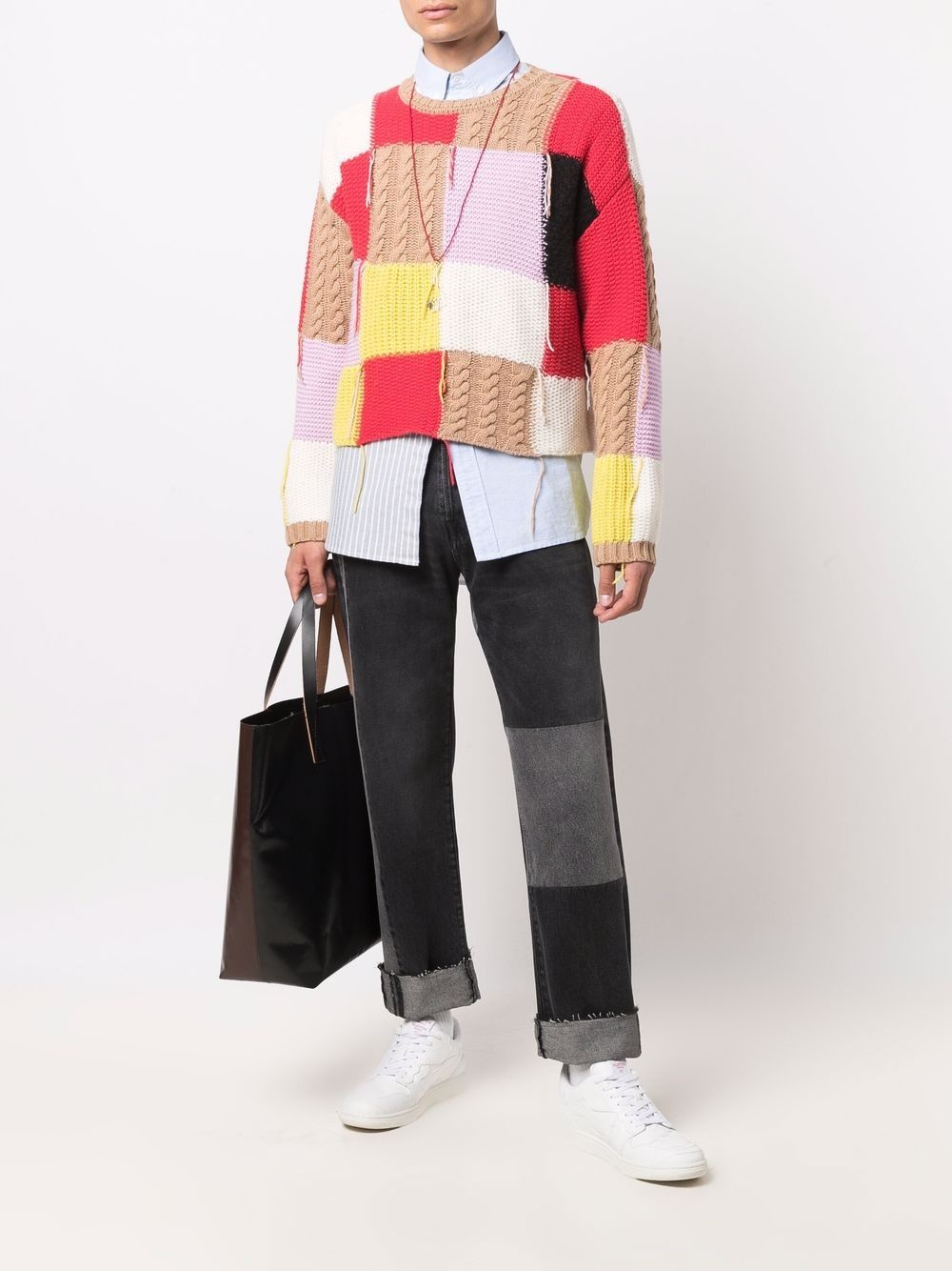 patchwork crewneck jumper - 2