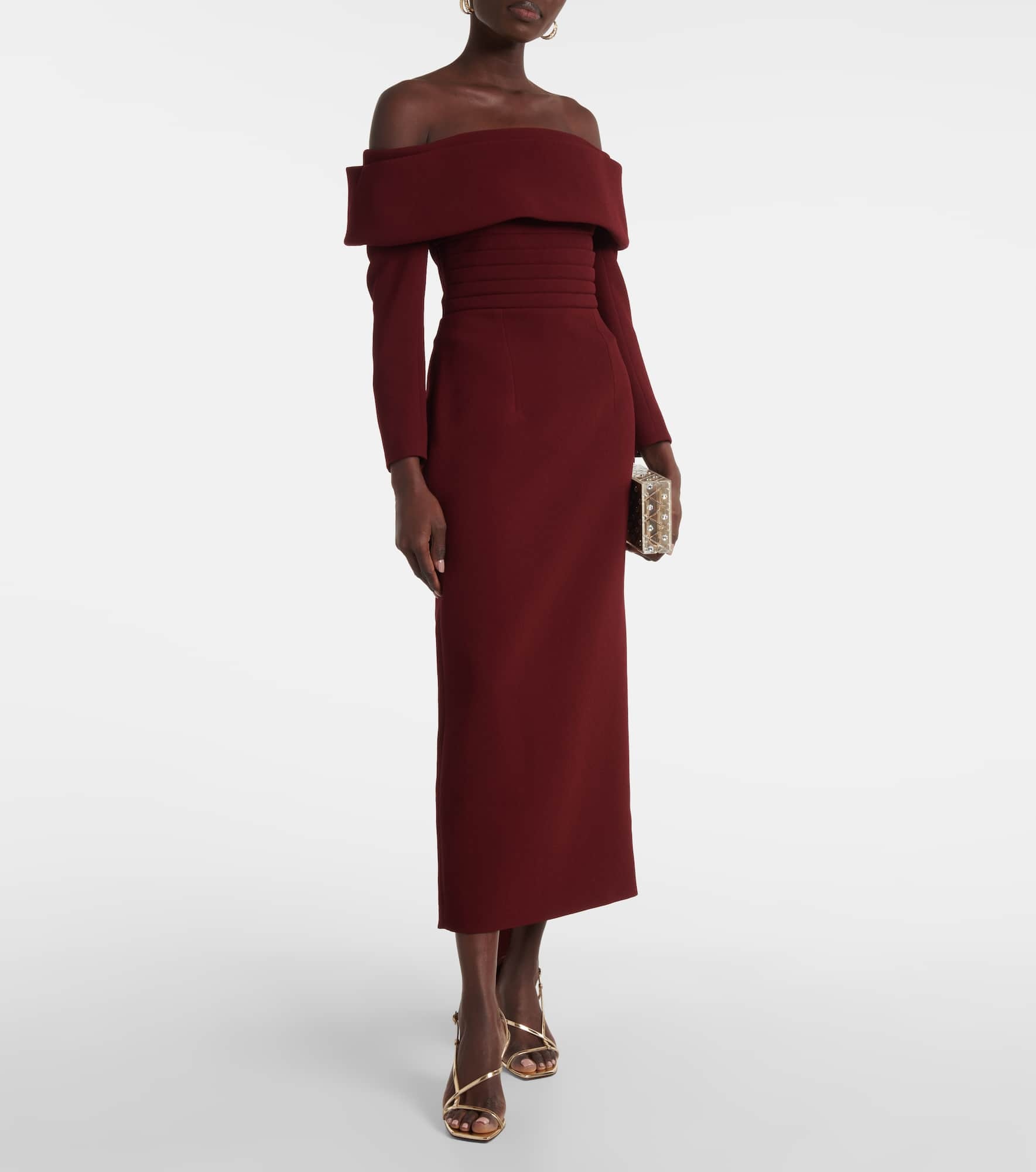 Derika off-shoulder crêpe midi dress - 2
