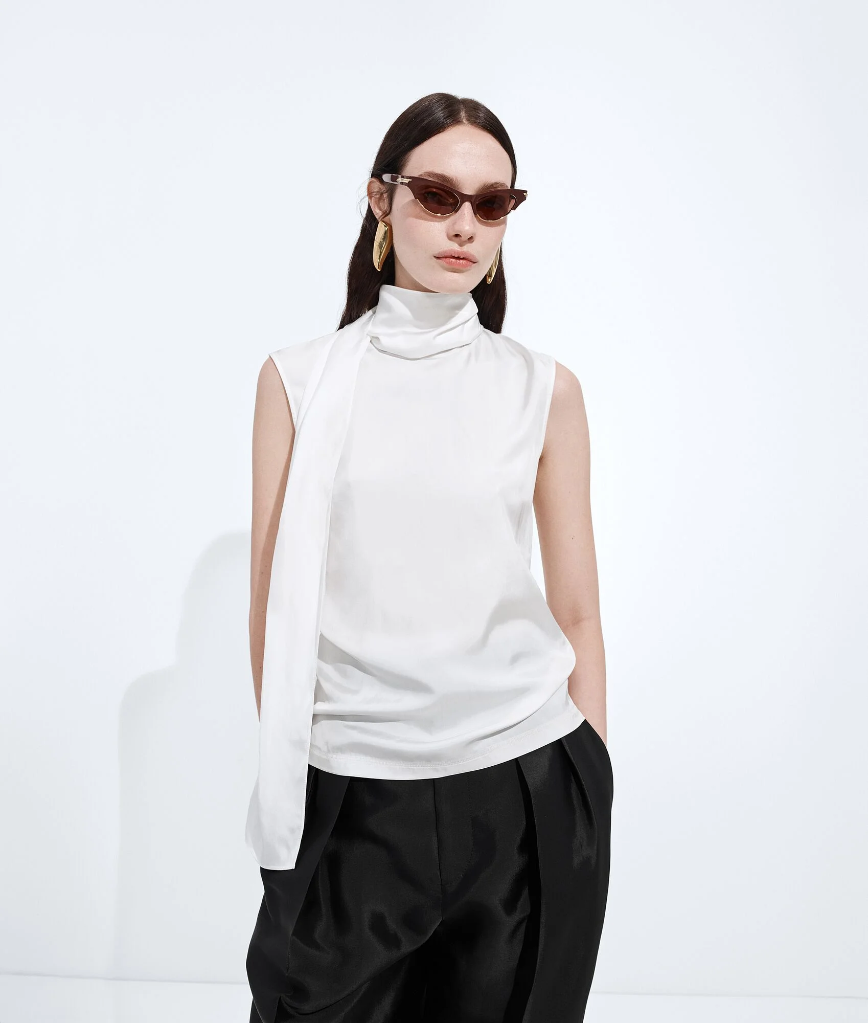 Silk Stretch Satin Top - 1