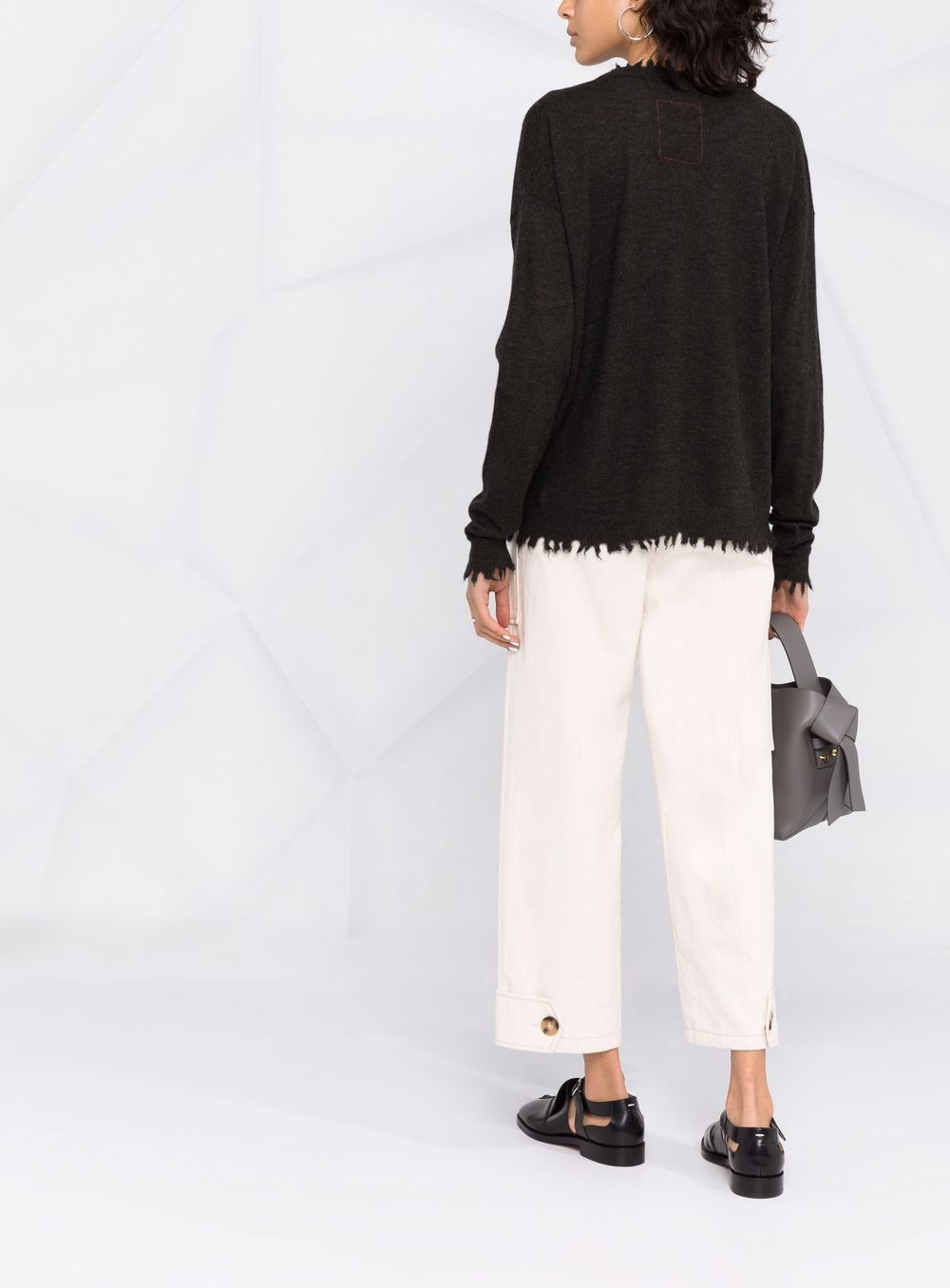 frayed-edge cashmere cardigan - 6