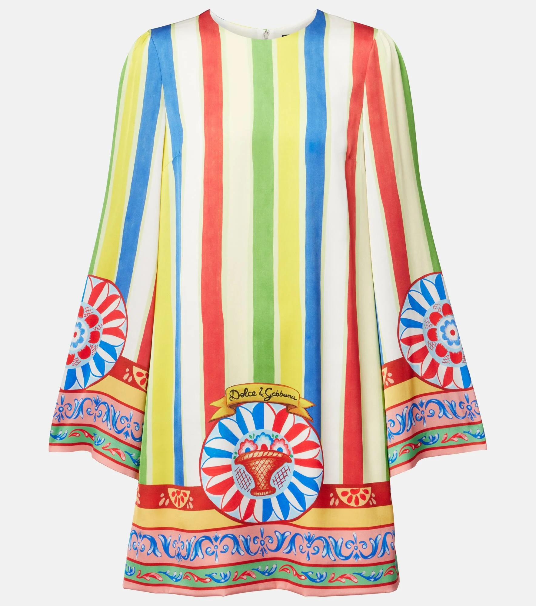Printed silk-blend minidress - 1