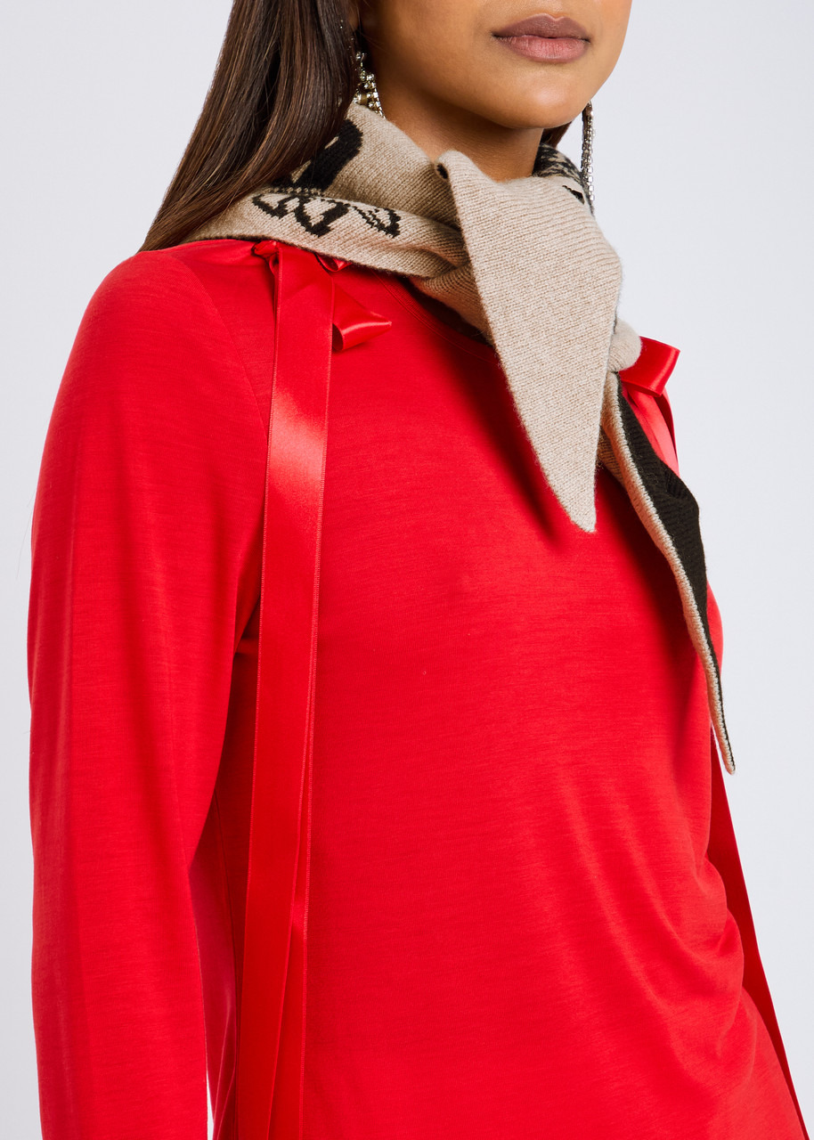 Simone Rocha Graphic Logo Wool and Cashmere-blend Neckerchief - 2