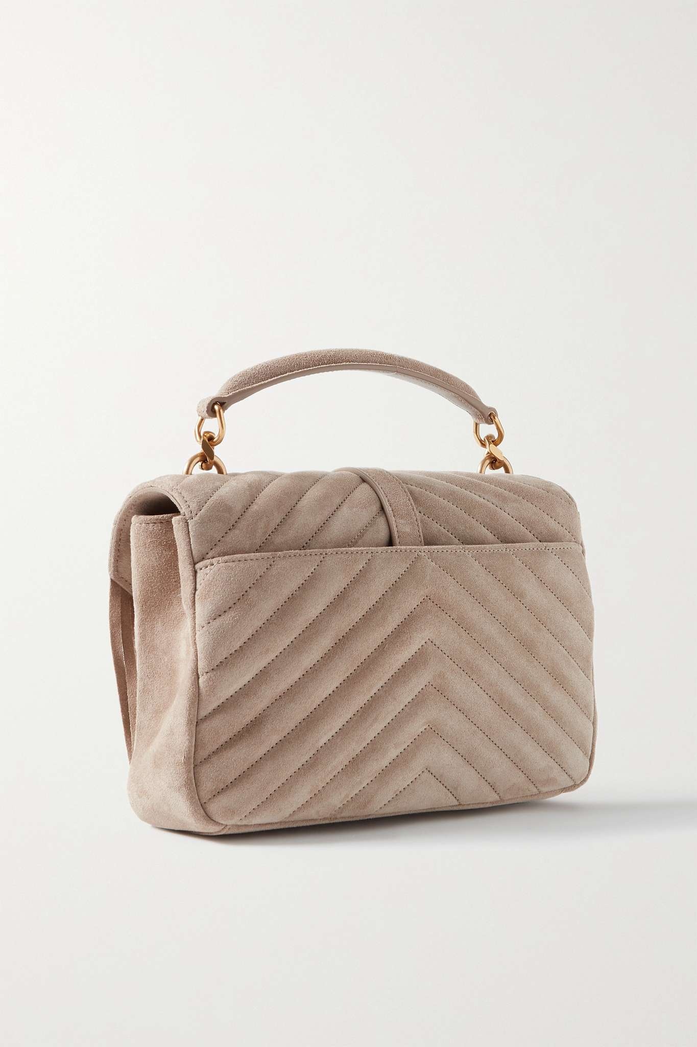 Fringed quilted suede shoulder bag - 3