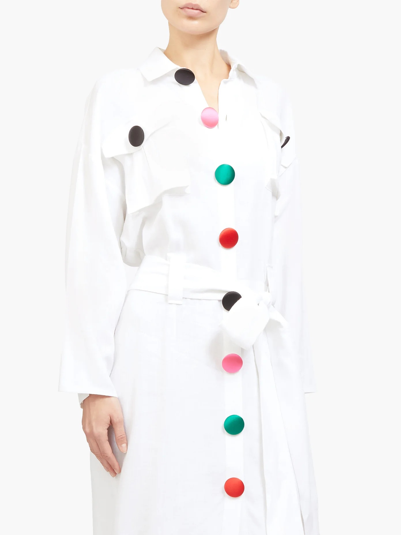 Rainbow-button poplin shirtdress - 6