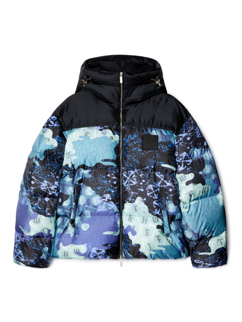 Blue Camo Nylon Down Puffer - 1