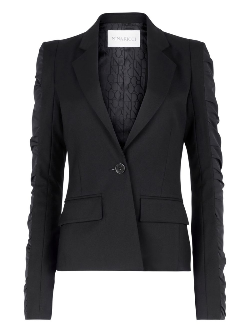 ruffled-sleeves wool suit jacket 1