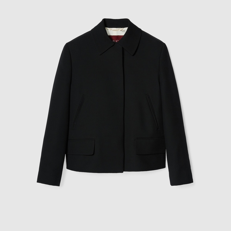 Cady crêpe wool silk jacket 1